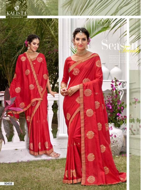 Kalista Golden Hits New Exclusive Wear Vichitra Silk Latest Saree Collection